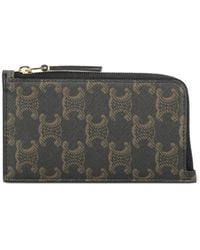 Celine - Pattern Zip-Fastening Wallet - Lyst