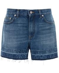 Givenchy - Denim Mini Shorts - Lyst