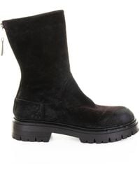 Elena Iachi - Suede Ankle Boot With Zip - Lyst