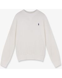 Polo Ralph Lauren - Cotton Blend Sweater With Embroidered Logo On The Front - Lyst