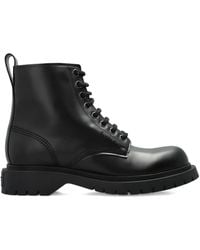 Givenchy - Lace Up Leather Motorcycle Boots - Lyst