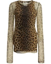 Max Mara - Fitted Animalier Top - Lyst