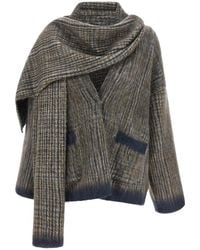 Brunello Cucinelli - Cardigan With Scarf - Lyst