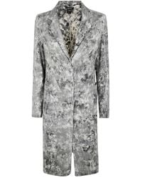 Avant Toi - Camouflage Rever Neck Micro Mat Stitch Duster With Lamination - Lyst