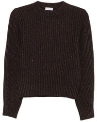 Brunello Cucinelli - Rib-Knit Cashmere-Wool Crewneck Sweater Adorned With Subtle All-Over Sequin Embellishments - Lyst