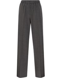 Peserico - Stretch Wool Trousers With Elasticated Waistband - Lyst