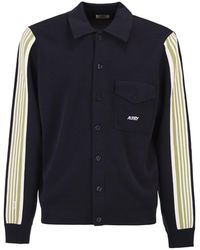 Autry - Knitted Jacket With Buttons And Side Stripes - Lyst