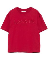 Lanvin - Embroidered Logo Short Sleeve Tee - Lyst