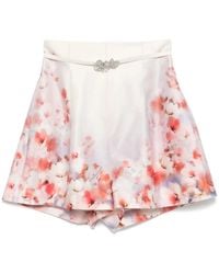 Zimmermann - Low-Waist Floral Silk And Cotton Shorts - Lyst