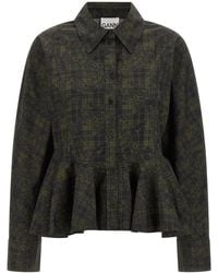 Ganni - Floral Tartan Shirt - Lyst