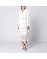 Self-Portrait - Bouclé Shawlcollar Midi Dress - Lyst