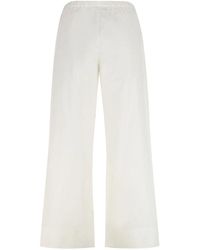 Max Mara - Argento Poplin Cotton Trousers - Lyst