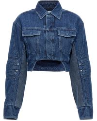 Off-White c/o Virgil Abloh - Off Motorcycle Hole Crop Jacket - Lyst