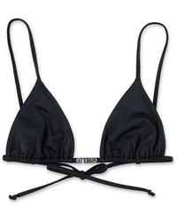Let's Swim - Let's Swim Triangle Bikini Top With Metal Branding - Lyst