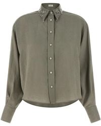 Brunello Cucinelli - Linen Blouse - Lyst