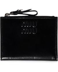 Miu Miu - Small Logo-Embossed Leather Wallet - Lyst
