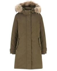 Woolrich - Dark Polyester Coat - Lyst