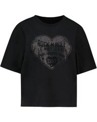 Zadig & Voltaire - Zadig&Voltaire Taida Heart Strass T-Shirt - Lyst