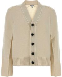 Bottega Veneta - Ivory Wool Blend Cardigan - Lyst