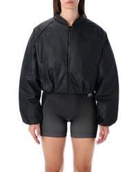 adidas - Pleather Bomber Synthetic Down Jacket - Lyst