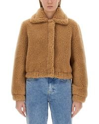 Moschino - Cropped Furry Effect Jacket - Lyst