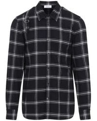 McQueen - Cotton Flannel Checkered Shirt - Lyst