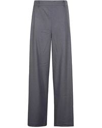 Niu - Cotton Blend Wide Leg Pants - Lyst