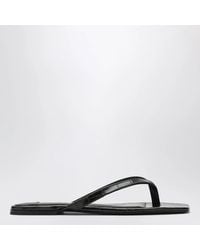 TOTEME - Crocodileeffect Leather Flipflops - Lyst