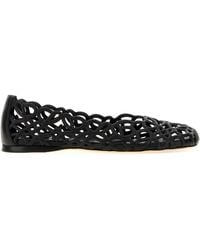 Loewe - Petal Anagram Leather Ballerina Flats - Lyst