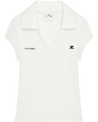 Courreges - Logo Cropped Polo Shirt - Lyst