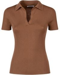 Max Mara - Rib-Knit Wool Polo Shirt - Lyst