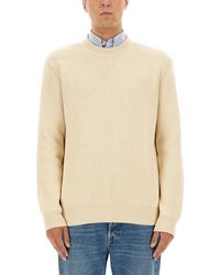 Golden Goose - "Golden M's" Knit Regular Crew Neck Organic Cotton With Logo - Lyst