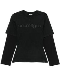 Courreges - Courregès Logo Print Double Sleeves T-Shirt - Lyst
