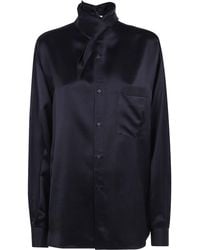 DARKPARK - "Meg" Satin Detachable Foulard Shirt - Lyst