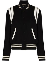 Saint Laurent - Two Tone Varsity Jacket - Lyst