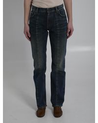 Versace - Distressed Straight-Leg Cotton Denim Jeans - Lyst