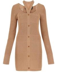 ANDREADAMO - Andreadamo Biscuit Mesh Mini Dress - Lyst