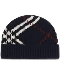 Burberry - Check Cashmere-Blend Beanie - Lyst