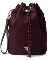 Prada - Speedrock Re-Nylon And Leather Pouch - Lyst