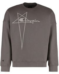 Rick Owens - X Champion Cotton Crew-Neck Sweatshirt Sweatshirts - Lyst