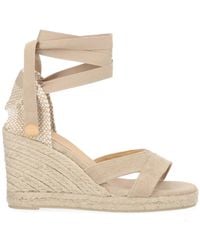Castañer - Castañer Cotton Leather Heel - Lyst