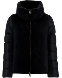 Herno - Faux Fur-Inserts Ultralight Padded Jacket Clothing - Lyst