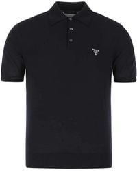 Prada - Midnight Wool Polo Shirt - Lyst