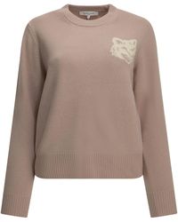 Maison Kitsuné - Maison Kitsuné "Fox Head" Crew-Neck Sweater - Lyst