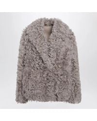Blancha - Short Taupe Fur Jacket - Lyst