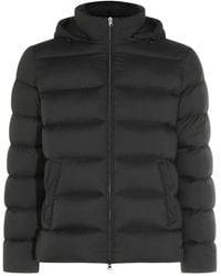 Herno - Puffer Jacket With Horizontal Quilted Padding And Detachable Hood - Lyst