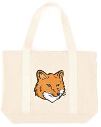 Maison Kitsuné - Maison Kitsuné Fox Head Print Bag - Lyst