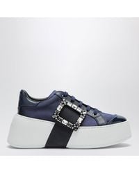 Roger Vivier - Viv' Skate Crystal-Buckle Platform Sneakers - Lyst