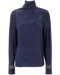 Brunello Cucinelli - Turtle Neck Blouse - Lyst