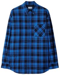 Off-White c/o Virgil Abloh - Oversized Check Pattern Paint Detail Overshirt - Lyst